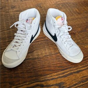 Nike White and Black High-Top Sneakers